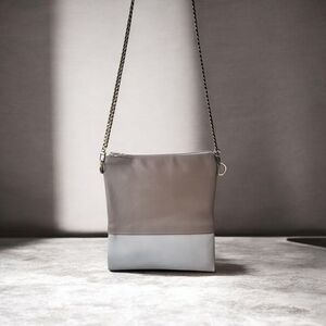 Handmade Leather Crossbody Bag | Minimal Two-Tone | Chain Strap | One-of-a-Kind